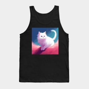 Mesmerizing Pearls: The Captivating White Fluffy Cats Tank Top